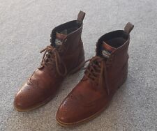 Mens Superdry Brown Leather Brogue Ankle Boots,  Uk Size 12, Worn Once