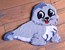 Cute Sea Lion Handmade Tufted Rug 50 x 44 cm Acrylic Childs Room