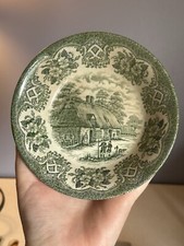 Vtg Old Inns Series Dessert Bowl English Ironstone Tableware - GREEN - 5 1/2"