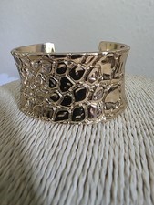 Ted Baker Crocodile Gold Tone Cuff Bangle with Gift Bag luxurious elegant gift 