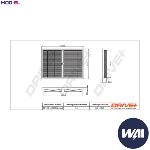 Air filter dp1110 0383 - dp1110.10.0383, for