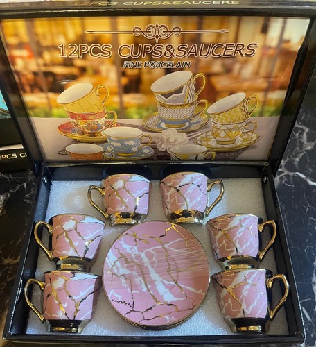 Set six pink and gold - pink,
