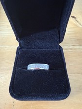 Platinum Modern Diamond Dress Wedding Ring.