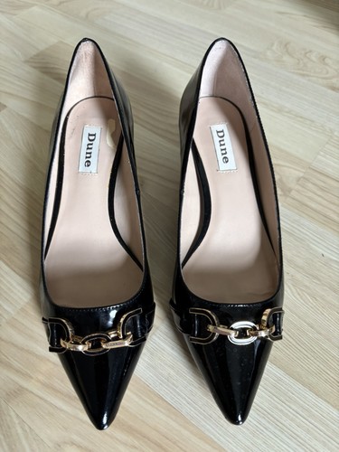Dune black patent shoes