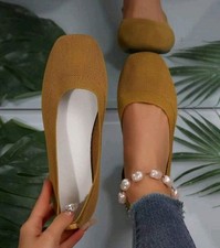 Women's Slip-On Shoes, EU40/Uk 7 Mustard Yellow, New