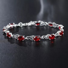 Womens 925 Sterling Silver Red