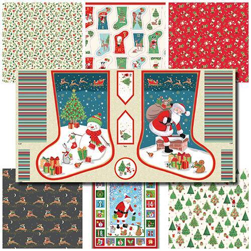 Merry christmas cotton fabric - merry,