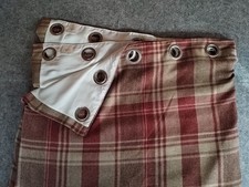 Julian Charles Checked Curtains Tartan Red 66" (168cm)  Wide x 72" (182cm) Drop 