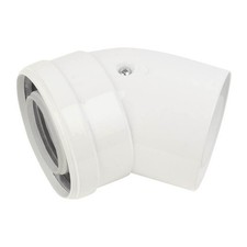 Baxi Boiler Flue Bend 135° Angle 100 mm Multifit White Plumbing Accessories