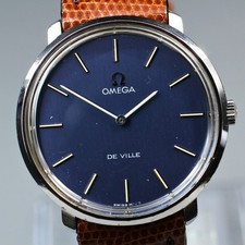 Vintage Exc+5 OMEGA De Ville TOOL 104 Men's Manual Winding Watch 33mm Navy 828