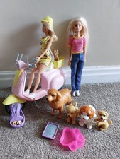 Barbie Playset With Scooter/Moped And Dogs
