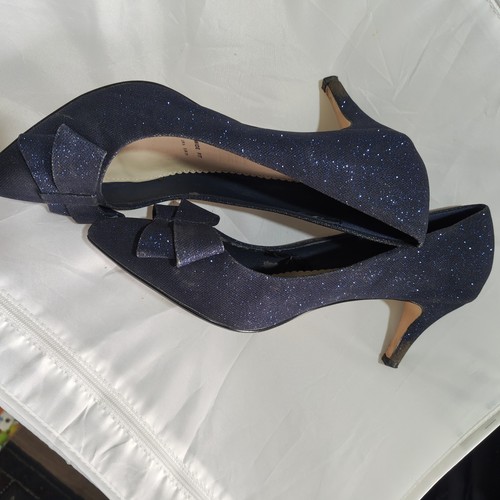 Low heel navy glitter black - low,
