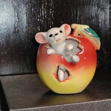 mouse in appleCeramic Figurine