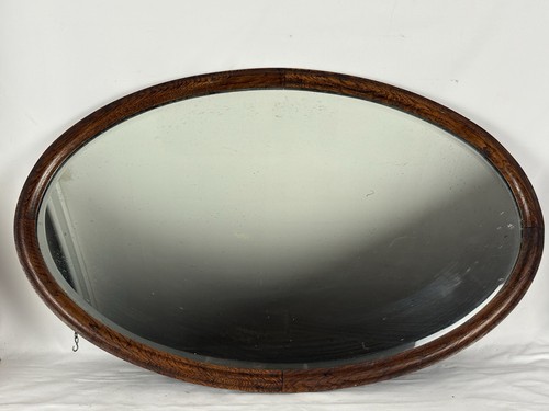 Vintage oval oak - vintage, framed