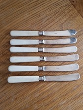 EPNS Vintage Silver Plated Butter Knives, Set of 6. Age Related Tarnish 1940-49