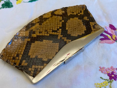 Vintage snakeskin clutch bag - snakeskin,