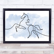 Watercolour Line Art Horse
