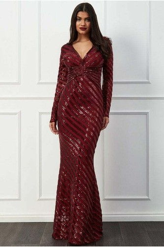Goddiva sequin stripe maxi - stripe,
