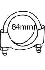Klarius Exhaust Clamp Pipe Connector U-Clamp 64Mm Dia SYA22