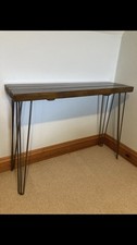 Walnut Hairpin Console Table