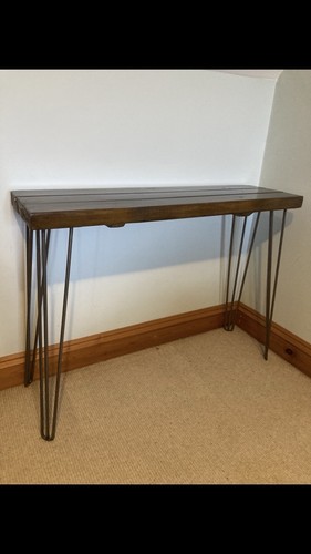 Walnut hairpin console table - console,