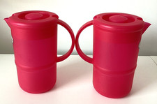Pink Plastic Pitchers Jugs Summer Garden Party BBQ Picnic Lidded Large