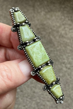 Vintage Scottish Celtic Brooch, 7cm long, Green Marble or Agate Styled Glass