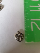 SMALL FANCY HEARTS (10) Charms/Pendants for Jewellery Making Crafts UK (A496)
