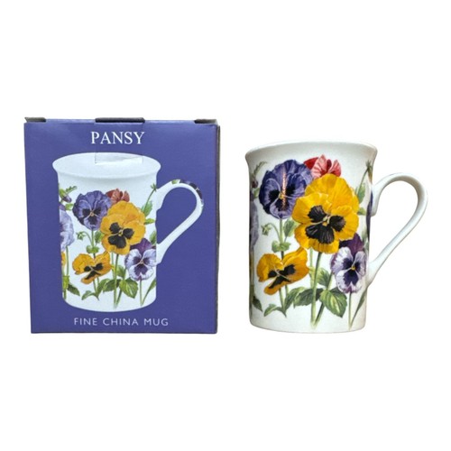 Pansy flower mug fine - pansy, china