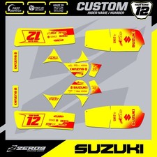SUZUKI LT50 QUAD 84-99 GRAPHICS DECAL STICKER KIT BLOCK YELLOW/RED