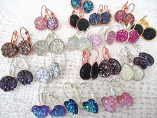 DRUZY LEVERBACK EARRINGS