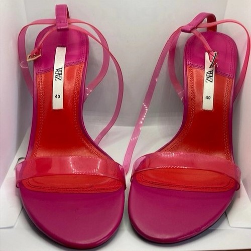 Zara pink vinyl heeled - zara,
