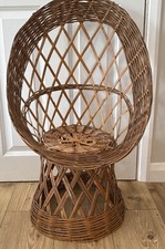 Medium 80cm wicker rattan bamboo egg peacock child’s chair dolls bears display 