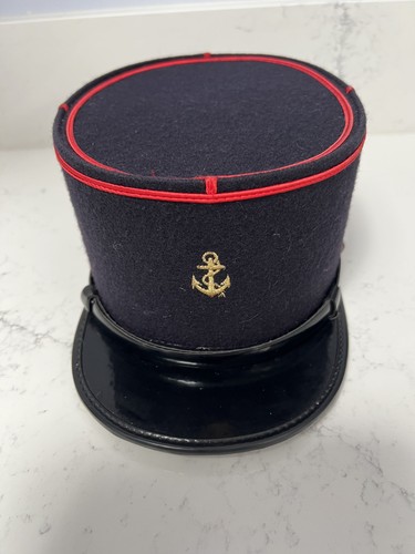 Vintage french navy kepi hat - navy,