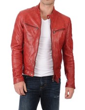 New Mens Leather Jacket real