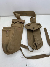 Original WW2 British Army Auxiliary Bren Pouch Set 1939 Dated