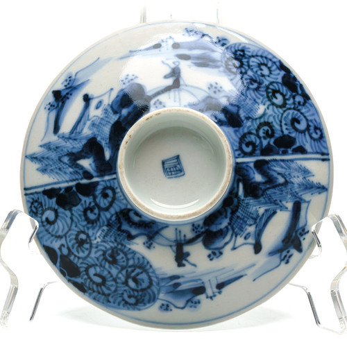 Japanese porcelain cover blue - porcelain,