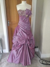 Yasmin Occasion Dress Size 6 Lilac Mauve Beaded Evening Prom Gown with Shawl