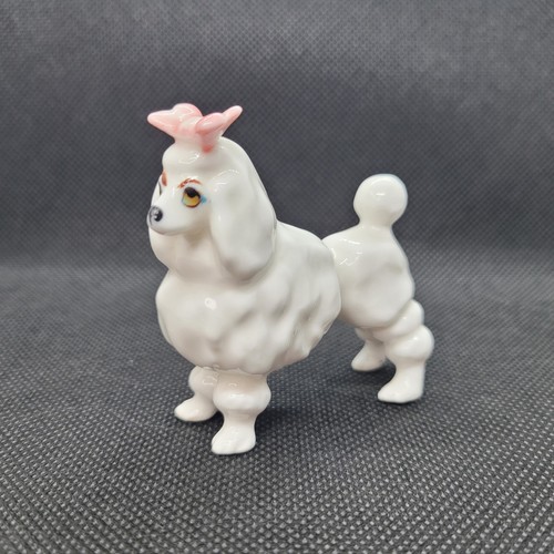 Vintage miniature white poodle - white,