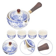 Blue and White Porcelain Tea Set Kettle with Cups Chinese Teapot