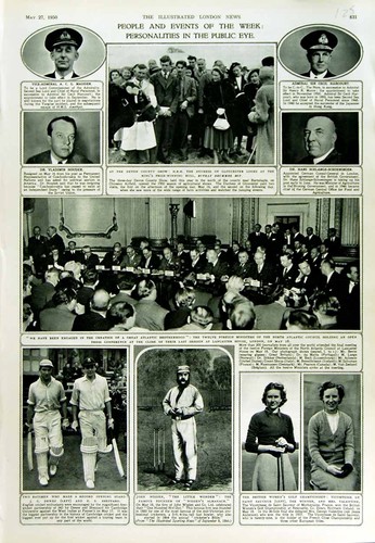 Old vintage print 1950 people - old,