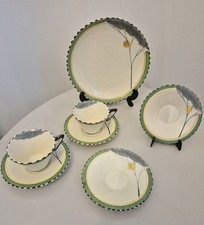 7- Piece Art Deco Zenith Pottery  Burleigh Ware Part Tea Set 1930s
