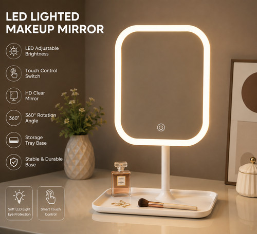 Led lighted makeup mirror - makeup,
