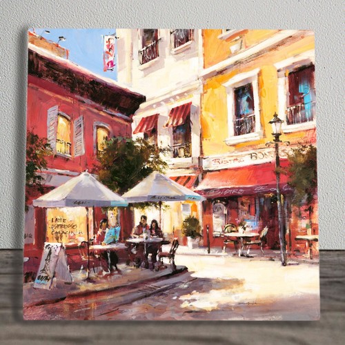 Cafe break tile plaque sign - cafe,