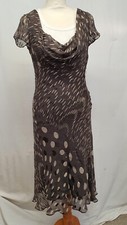Fenn Wright Manson Brown Lined Silk Feel Full Length Slip-On Dress Size 10 (469)