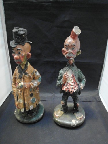 Vintage plaster clowns - pr,