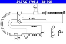 Parking Brake Cable ATE Fits