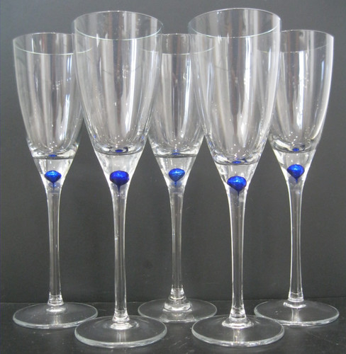 Cobalt blue teardrop stem - blue,