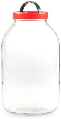 Large glass storage jar - glass, with