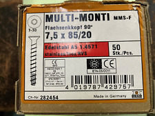 HECO MULTI-MONTI-MMS-F, A4 7,5 x 85, Countersunk Head, T-Drive, Phosphated Tip